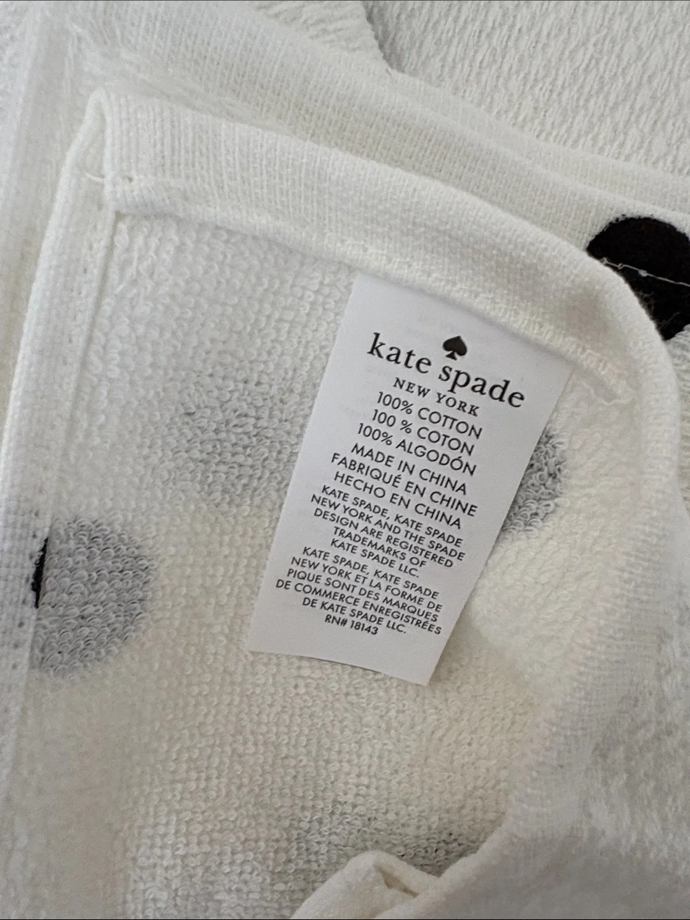 3! kate spade White and Black Polka Dot Kitchen Towels